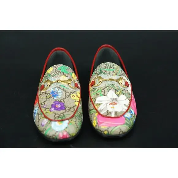 GUCCI Jordaan GG Supreme Monogram Canvas Floral Horsebit Loafer 35 NIB $780 - Picture 2 of 12